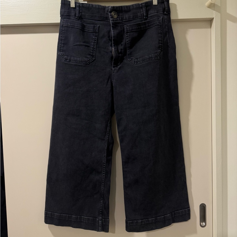 Maeve Dark Blue Wide Leg Jeans